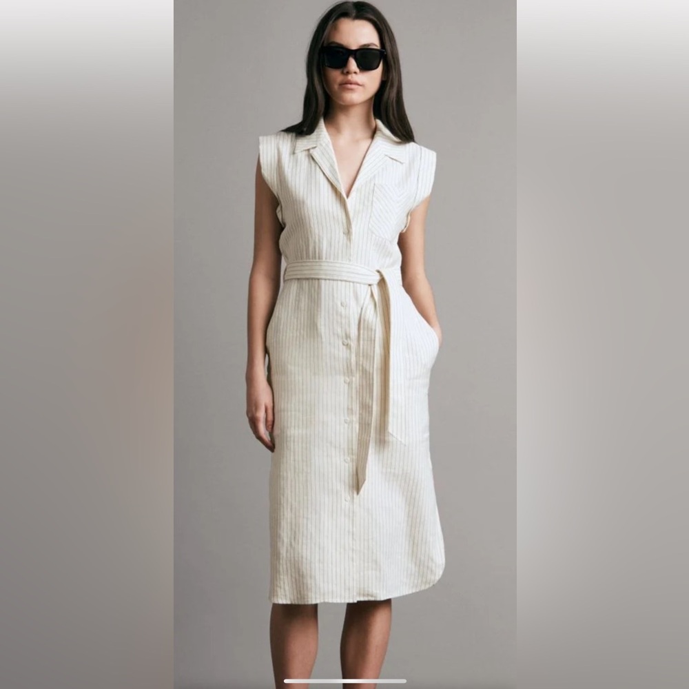 Rag and Bone Striped 
Button up Shirt Dress